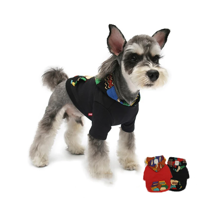

Graffiti Printing Dog Costume Cartoon Trend French Bulldog Clothes Pure Cotton Warm Puppy Clothes Chihuahua Dog Hoodies Winter