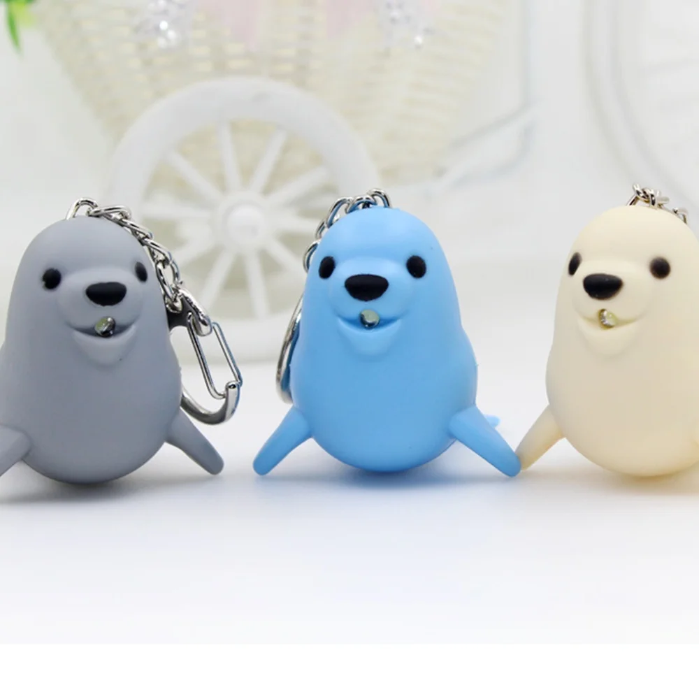 Cute Mini Elephant Shape LED Flashlight Key Chains Bag Pendant Accessories