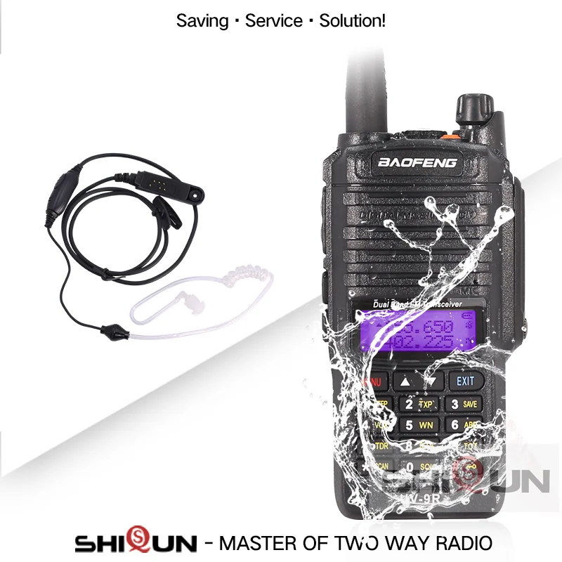 Baofeng UV-9R Plus IP67 Waterproof Dual Band 136-174/400-520MHz Ham Radio 10KM Baofeng 8W Walkie Talkie 10 KM UV 9R UV-82 UV-XR - Цвет: Add Acoustic