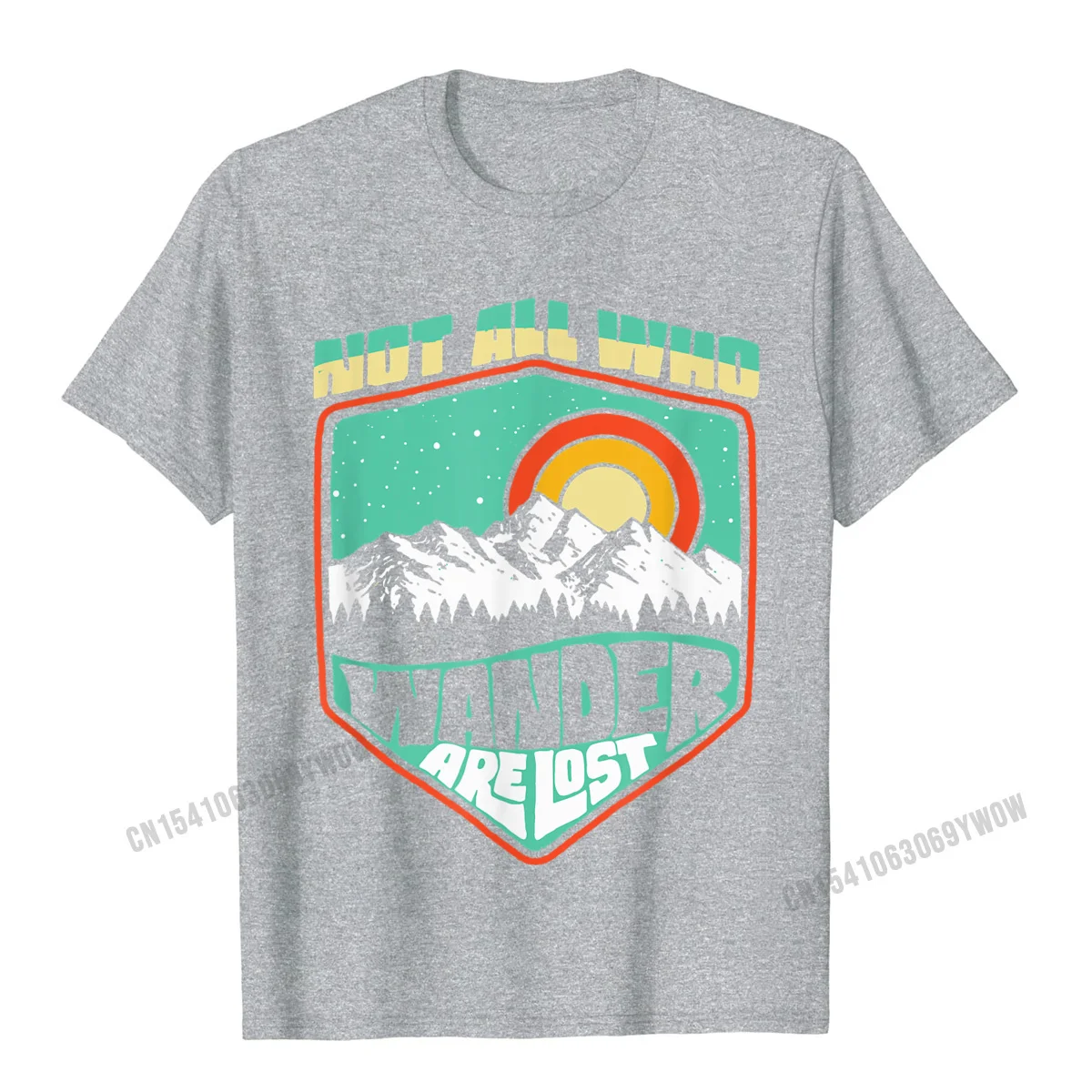 Slim Fit Men Fashionable Group Tees O Neck Labor Day 100% Cotton Fabric T Shirt Design Short Sleeve T Shirt Drop Shipping Not All Who Wander Are Lost Retro Outdoor 80s Badge T-Shirt__135 grey