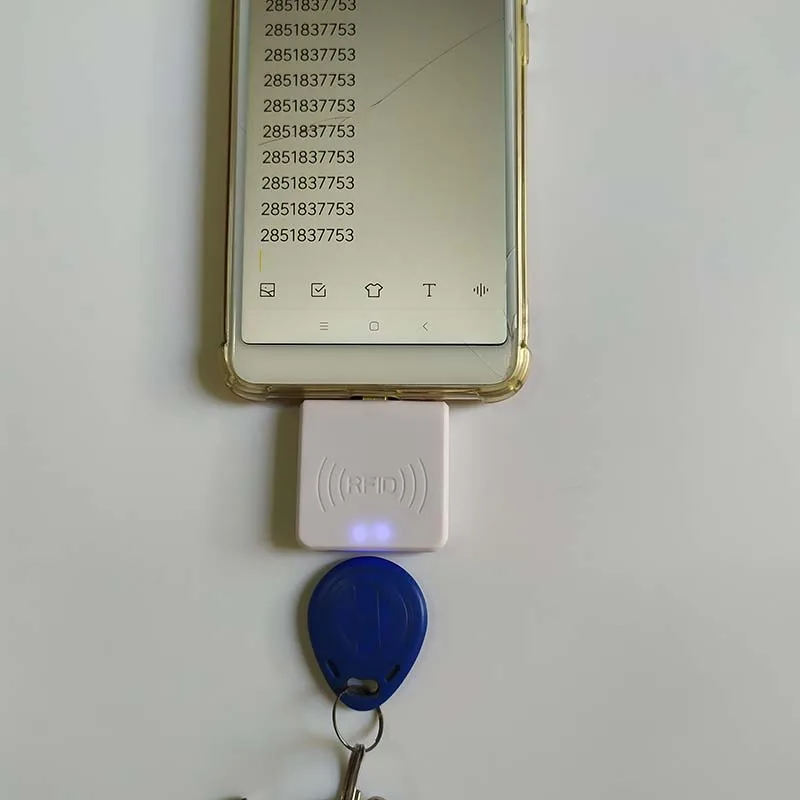 ISO14443A HF 13,56 MHz samrt IC кардридер для Android мобильного телефона RFID считыватель USB OTG питание Мини ультра-маленький портативный