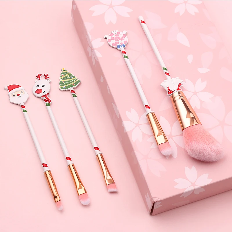 

New Christmas Makeup Brushes Set lip Foundation Power Eyeshadow Eyebrow Eyeliner Brush Cosmetic Brushes Tool Kit New Year Gifts