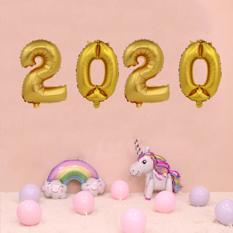 Лидер продаж! 4 шт. 2020 воздушные шары в виде цифр Фольга рождественские украшения