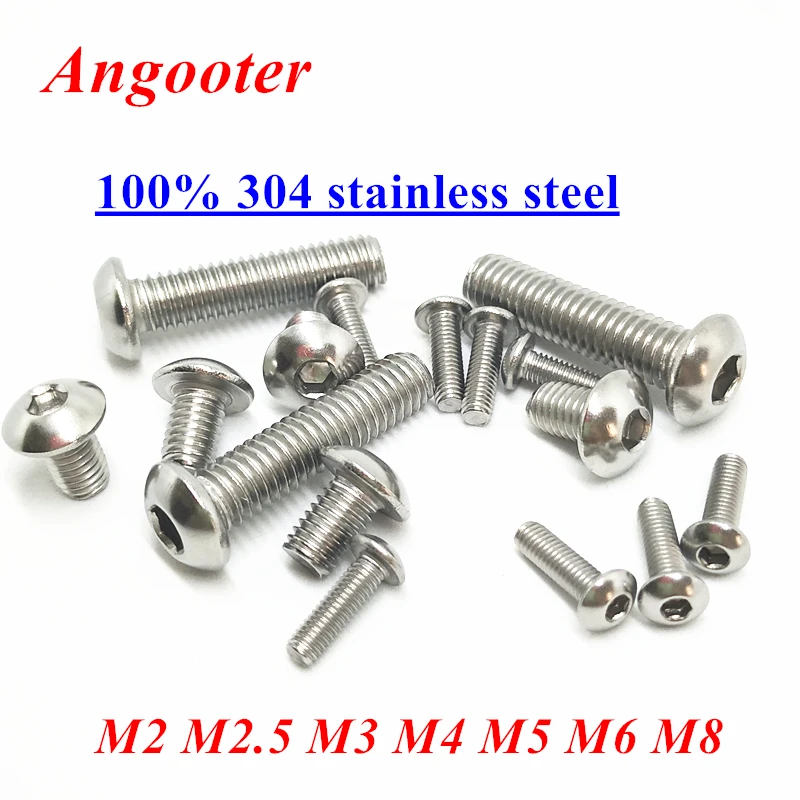 M4 x 5mm A2 Stainless Steel Socket Allen Key Dome Head Bolt Free UK
