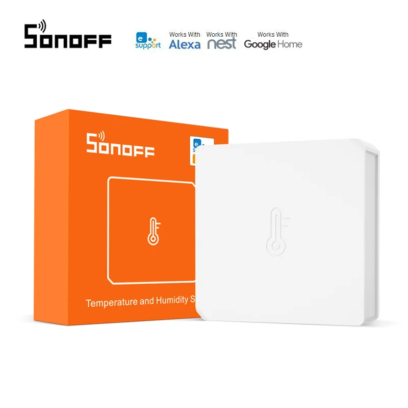 SONOFF SNZB-02 Zigbee-Sensor de temperatura y humedad para el hogar inteligente, sincronizar datos en tiempo Real a través de EWeLink, funciona con SONOFF ZBBridge IFTTT