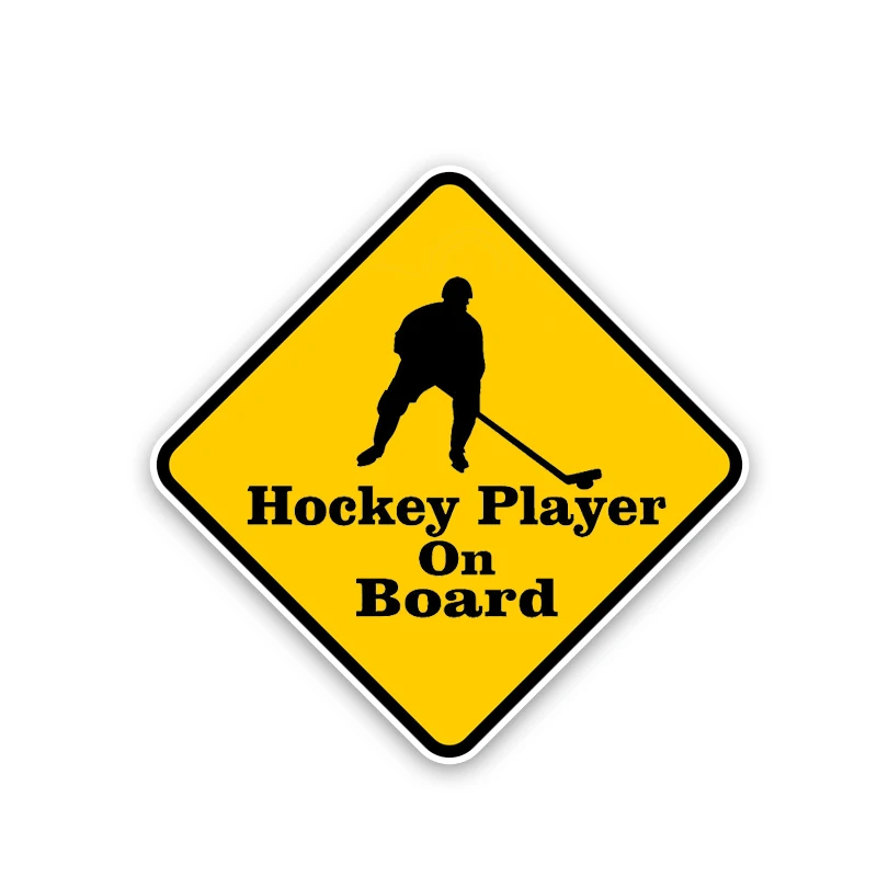 

Hot Sell Hockey Player on Board Warning Car-Sticker and Decals for Car Window Anti- Auto Sunscreen Car Accessories PVC16*16cm