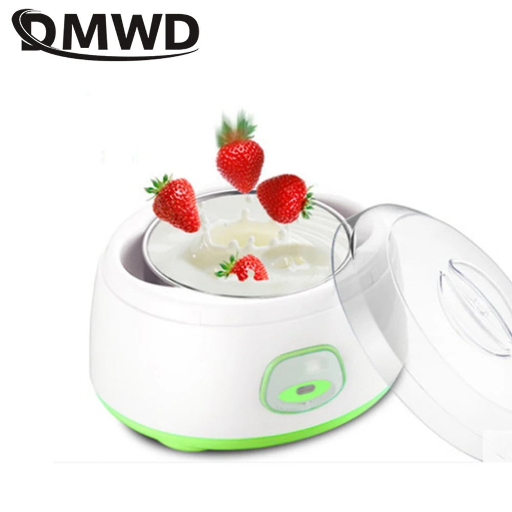 DMWD 220V/50Hz/15W 1000mL Electric Fully Automatic Yogurt Maker Machine Stainless Steel Inner Tank Mini Kithchen Appliance