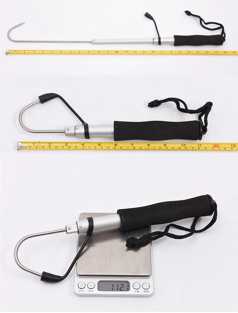 Retractable 60/120cm Stainless Steel Telescopic Sea Fishing Spear Hook Tackle Suitable For All Kinds Of Heavyweight Fish Active