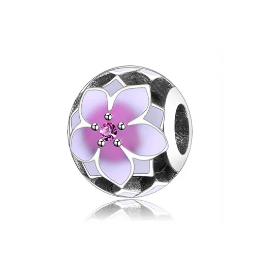 Springflowers 925 пробы серебряный красный и розовый элемент Любовь цветок круглый клубника гламурный бисером - Цвет: Springflowers