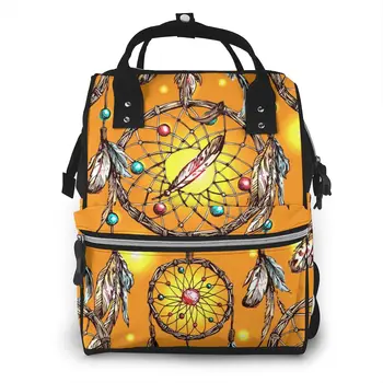 

Beautiful Boho Dreamcatcher Nappy Backpack Mummy Bag Large Capacity Mom Baby Multi-function Waterproof Outdoor Travel Diaper Bag
