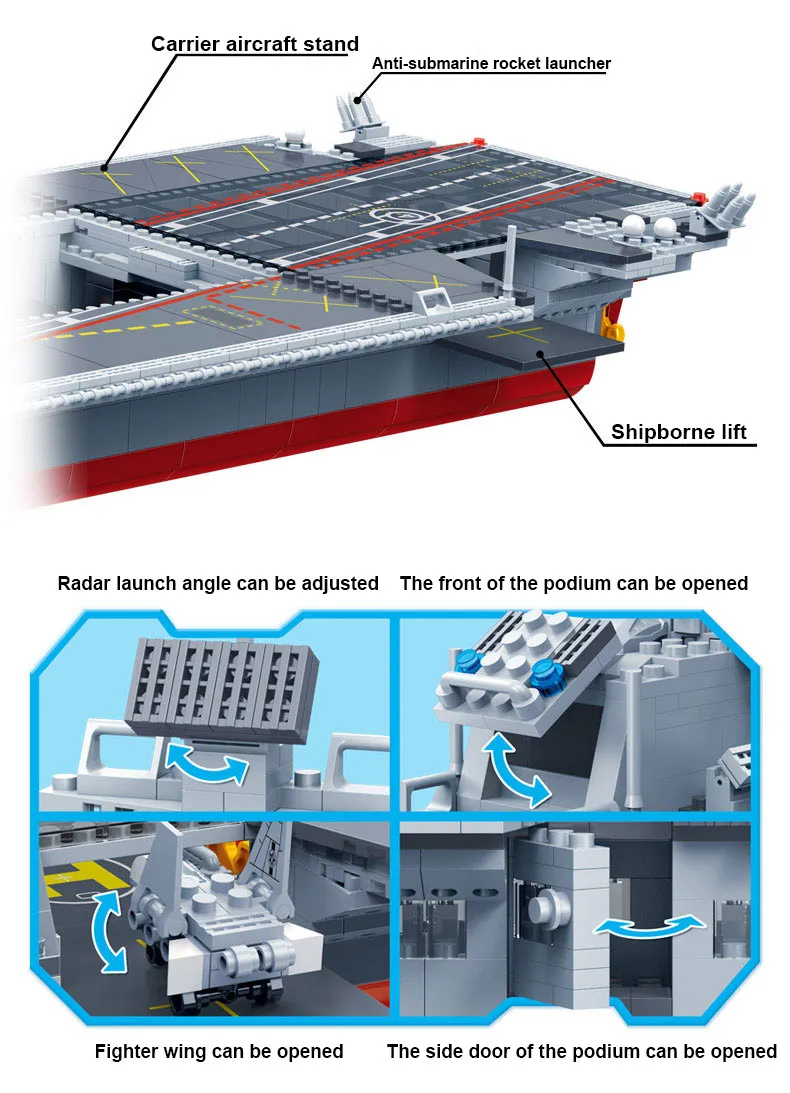 BanBao авианосец, военный корабль, строительные блоки, развивающие кирпичи для мальчиков, детская игрушка, модель 8421