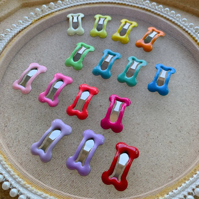 50PCpack24cmMixcolorPetDogBBClipsBoneShapeDoggieHairClips