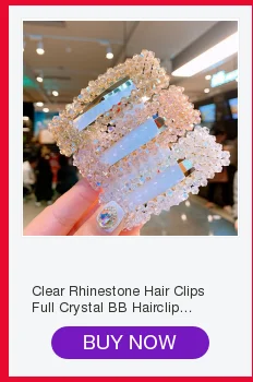 Clear Rhinestone Hair Clips Full Crystal BB Hairclip Barrette Metal Hairpin Hairgrip Women Girls Hair Pin Accessories Tools