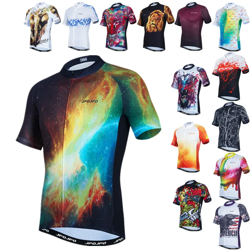 Weimostar Printing Cycling Jersey Men Summer Bike Jersey Tops