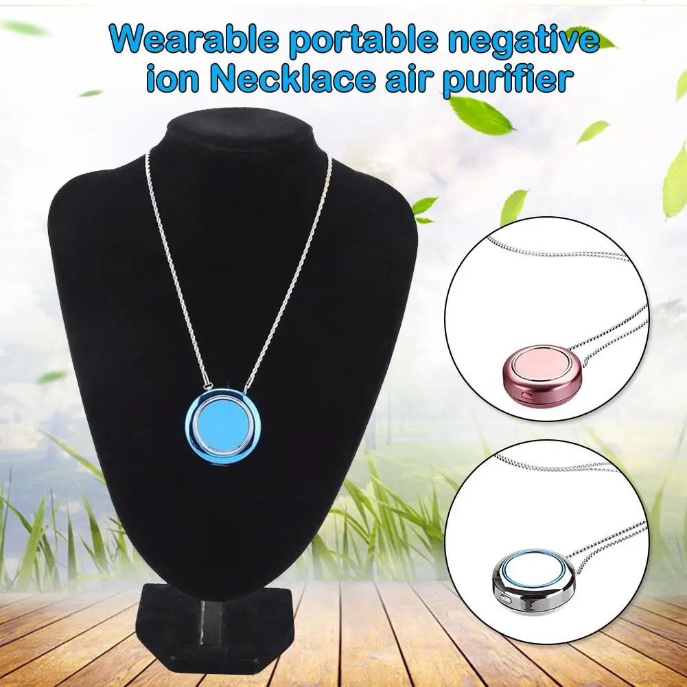 

Portable Wearable Rechargeable Necklace Air Purifier Cleaner Negative Ionizer Air Purifier USB Portable Personal Portable Negati