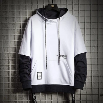 Black & White Colour Block Lightweight Hoodie