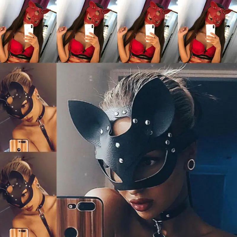 Для женщин сексуальная маска половина глаза Косплэй котенка «забавная мордашка» кожи маска Косплэй взрослых игровой бассейн игровая маска Бэтмена Бал-маскарад Карнавальная фантазия маски
