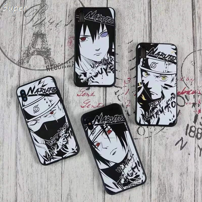 

Naruto 3D Relief Candy Back tpu cover for apple iphone 7plus 6 6s 7 8 plus x xs max xr Japan Anime Sasuke Kakashi case coque
