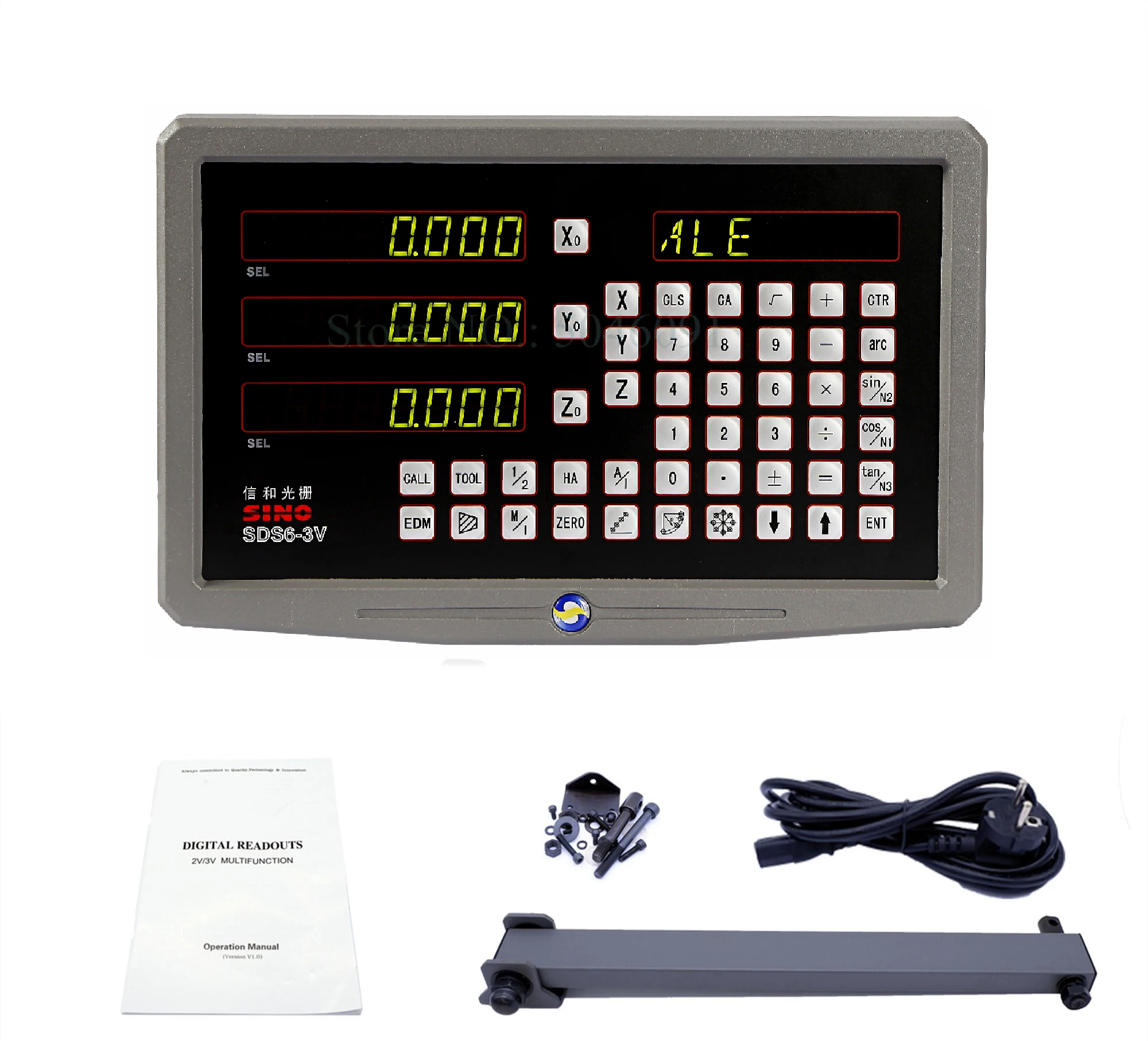 Sino Sds63v 3 Axis Digital Readout Dro Display Metal Case Counter For