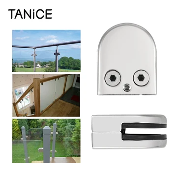 

TANiCE 8 Pcs 304 Stainless Steel Glass Clamp Bracket Clip Holder 8-10mm Polished For Handrail Staircase With Hexagon Driver