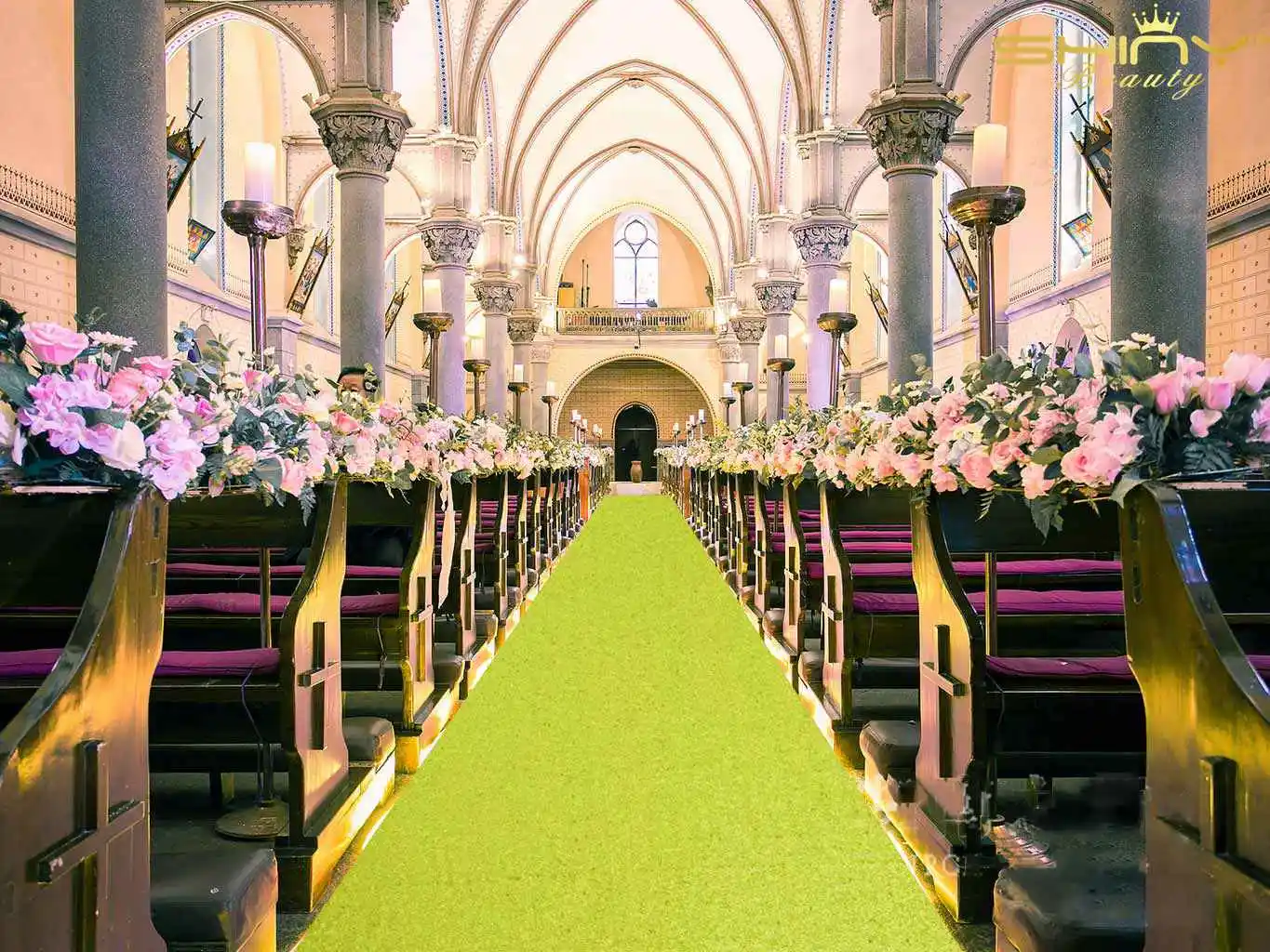 2FTX15FT-Sequin проходу бегун серебряные свадебные коврики прохода ковровые дорожки для свадьбы/Рождество/День благодарения Decor-M1024 - Цвет: Lime Green