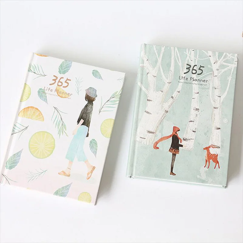 365 дневная записная книжка с самостоятельным наполнением, ежедневник, органайзер, цветная внутренняя страница, годовой ежедневный блокнот, школьные канцелярские принадлежности