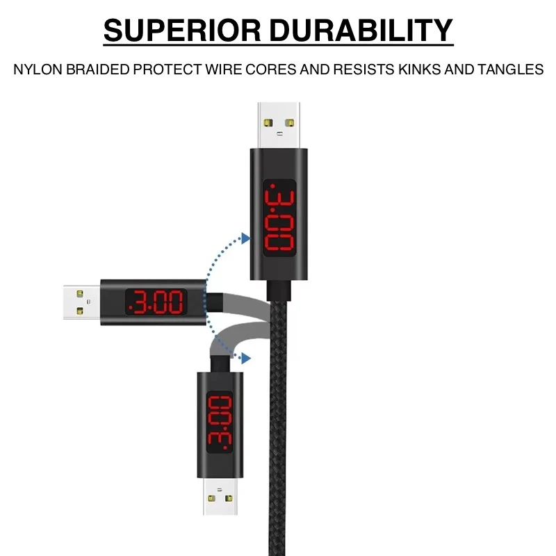 3 А ЖК-кабель для зарядки USB 1 м Micro USB зарядное устройство для samsung мобильного телефона USB шнур для iphone type C зарядный кабель для huawei Mi