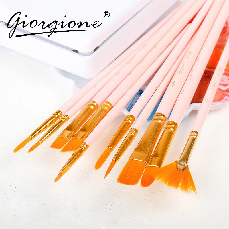 Набор кистей для рисования цвета воды, набор нейлоновых кистей с круглым острым наконечником, кисть для рисования маслом, гуашь цвета воды, товары для рукоделия