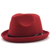 Simple Men's Felt Fedora Hat for Gentleman Winter Autumn Church Roll Up Brim Homburg Dad Jazz Hat ► Photo 3/6