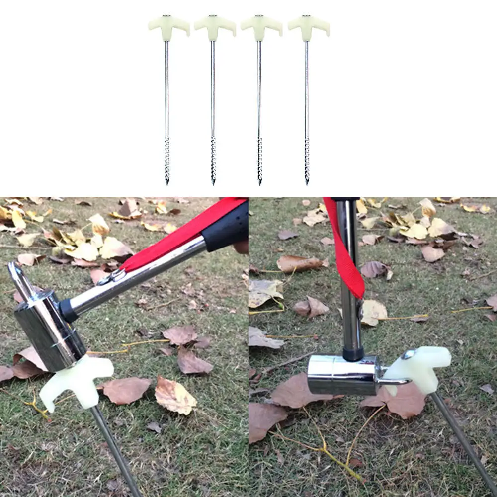 4pcs 25cm Outdoor Tent Nail Luminous Plastic Head Camping Equipment Peg Building | Спорт и развлечения
