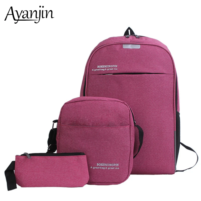 3 комплекта, рюкзак для путешествий, 11 12 13 14 15 15,6, сумка для ноутбука для женщин, мужчин, студентов, подростков, сумка для ноутбука, для Macbook, Xiaomi, hp, маленькая сумка через плечо