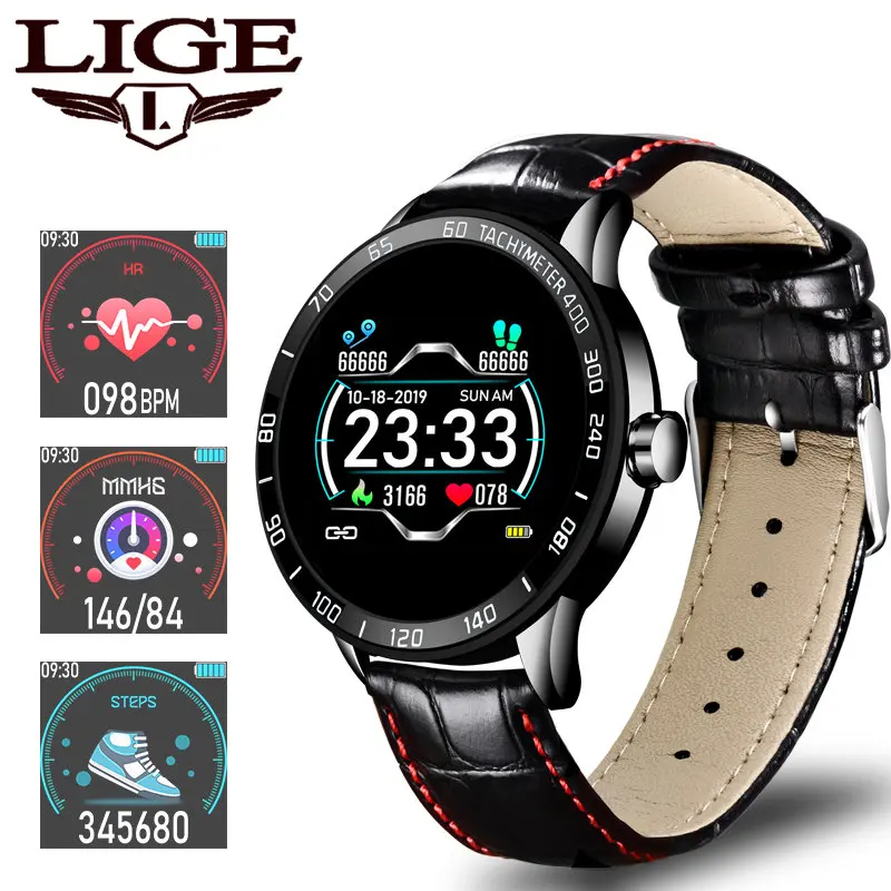 

LIGE Sports Smart Watch Men Smart Fitness Watch heart rate blood Pressure Monitor Pedometer for Android ios Active smartwatch