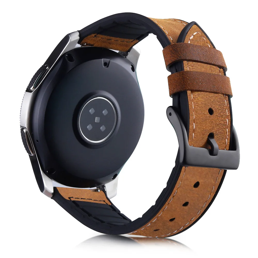 20 мм 22 мм кожаный силиконовый ремешок для мужчин для samsung Galaxy Watch 46 мм/42 мм/Active 2 1/gear S3 ремешок для мужчин/женщин браслет ремень