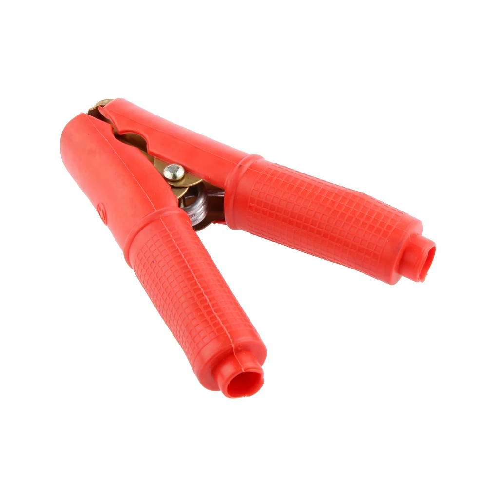 1 Pair Copper Plated Insulated Car Battery Crocodile Clips Alligator Clamps Red and Black 200-Amp