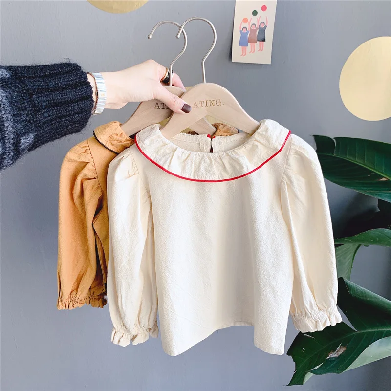 Owligbaby/Новинка года; стильная рубашка для девочек; модная весенняя блузка из хлопка для девочек; 1-6 лет