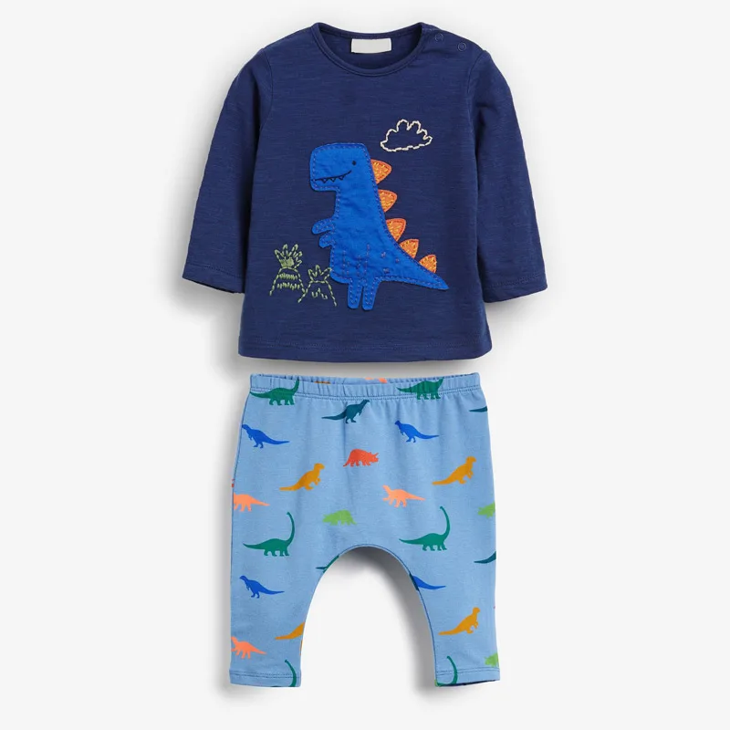 Bear Leader/Одежда для маленьких мальчиков брендовый комплект одежды для новорожденных мальчиков, костюм с рисунком динозавра Повседневная крутая детская одежда мягкая верхняя одежда - Цвет: AH123 Blue