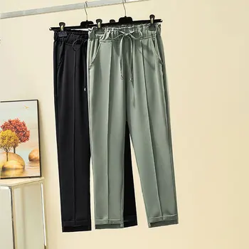 

2020 Large Size Dress Harem Pants Summer New Style High-waisted Drape Skinny Pants Thin Large GIRL'S Capri Baggy Pants