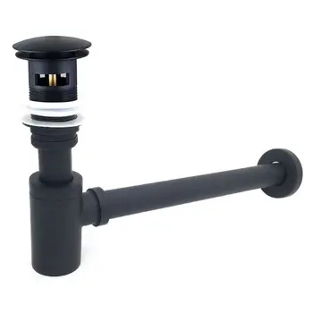 

Metal Basin Bottle Tap Bathroom Sink Pop-up Drain Sewer Pipe with Overflow Hole T8WE