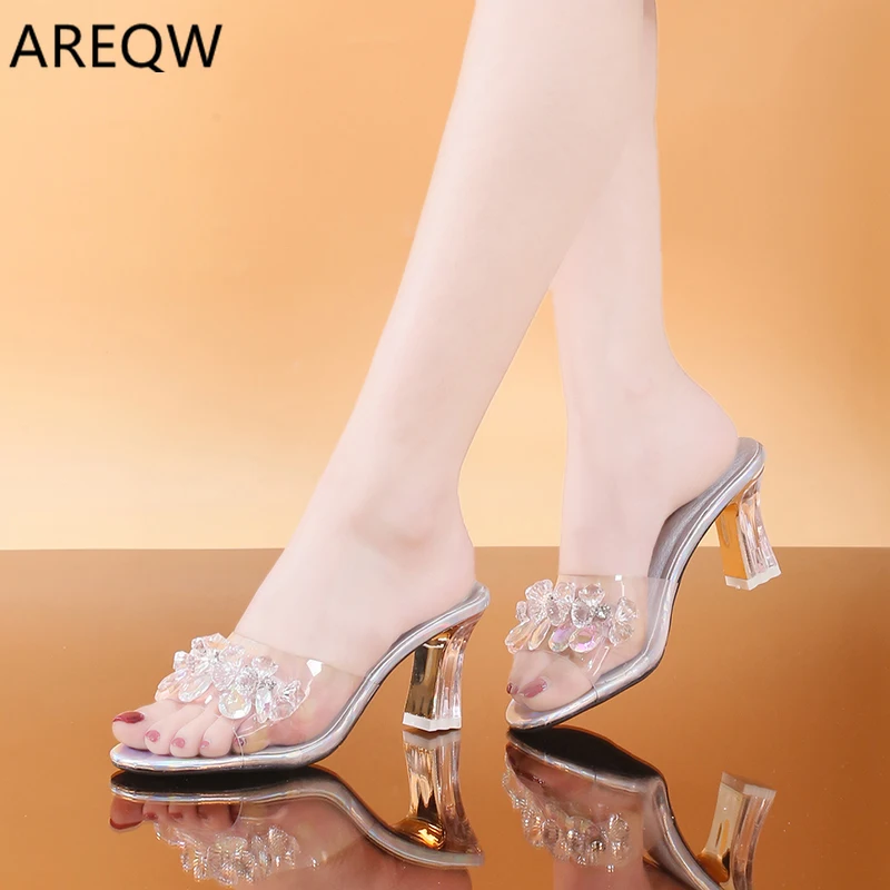 

2020 Summer Women Flat Slippers Jelly Slides Transparent Strap Female Open Toe Causal Flip Flops Outdoor Ladies Beach Shoes