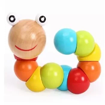 Zabawka dla dzieci robak Twist Puppet poznanie zabawa zabawki edukacyjne zmienny kształt drewniane bloczki dzieci kolorowe Bug zabawka dla dziecka tanie i dobre opinie homelyversal CN (pochodzenie) Drewna Unisex rozdzielone