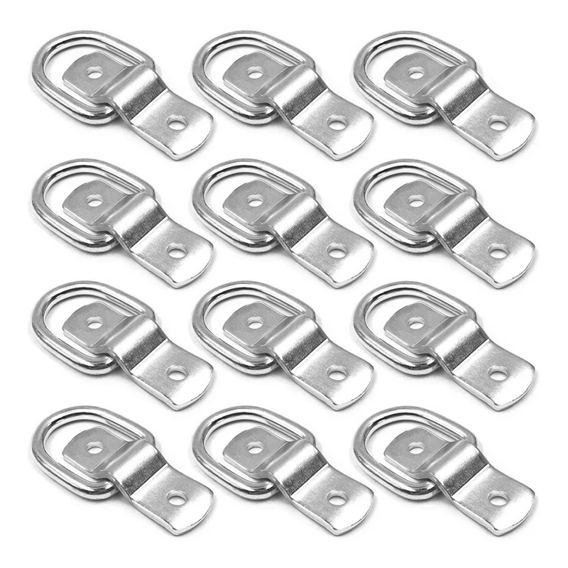 12Pack Trailer Tie-Down Anchors D Ring Tie Down Cargo Tie-Down Anchors with Mounting Bracket Replacement Fit for Truck Trailer Pickup Boat Warehouse