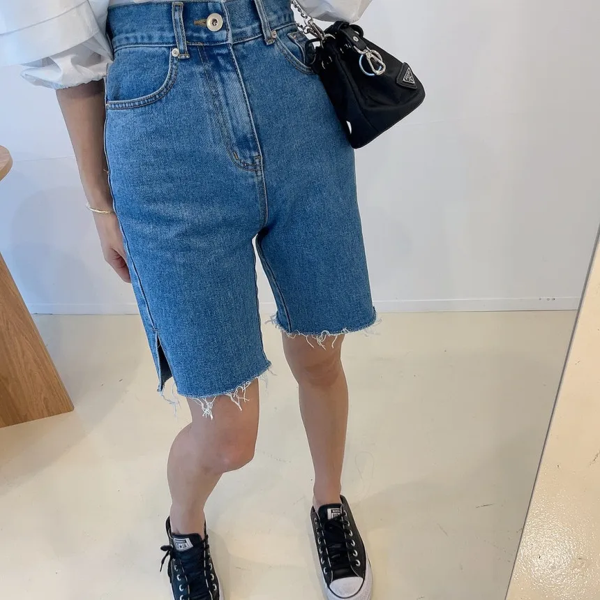 Mulher streetwear denim shorts novo 2021 verão