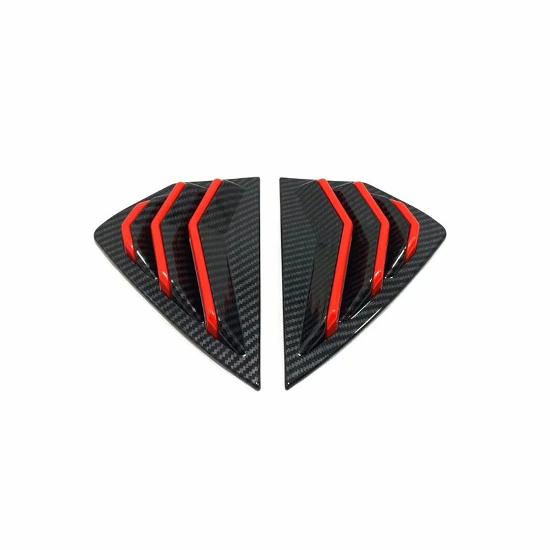 Carbon with RED Углеродное волокно узор черная сторона после окна отделка украшения задний треугольник планки для всех-новых MAZDA 3 хэтчбек-20 - Название цвета: Carbon with RED