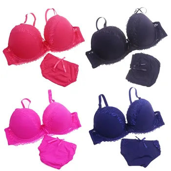 

Fashion Women Push Up Full Print Bra Sets Lingerie Set Appliques Bracelet Sexy Underwear Bra Panty Sets Intimates C D Large Cup