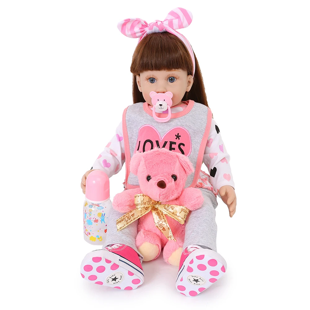 60 см Силиконовые Reborn Baby Doll игрушки как настоящая виниловая принцесса для малышей куклы для девочек Bonecas подарок на день рождения игровой дом