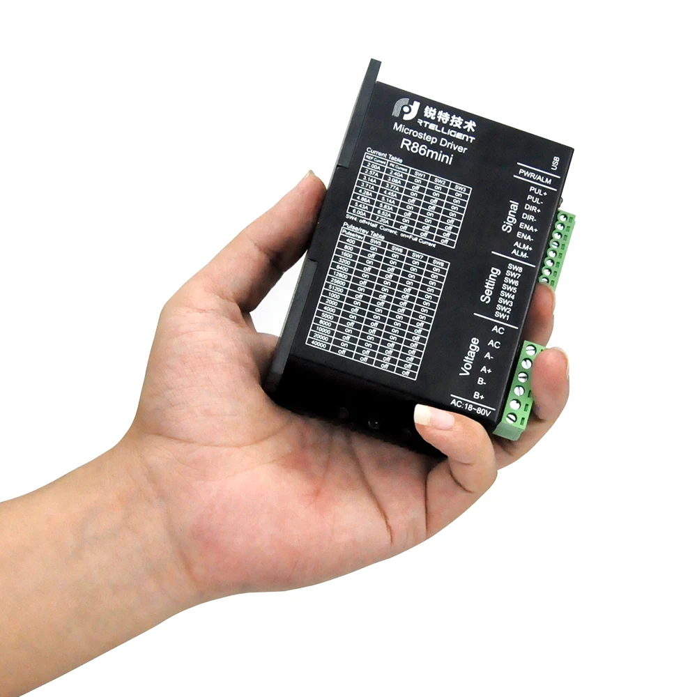 Rtelligent R86mini Nema 34 7.2A Драйвер шагового двигателя 18 ~ 80VAC 24 100VDC с сигнализацией
