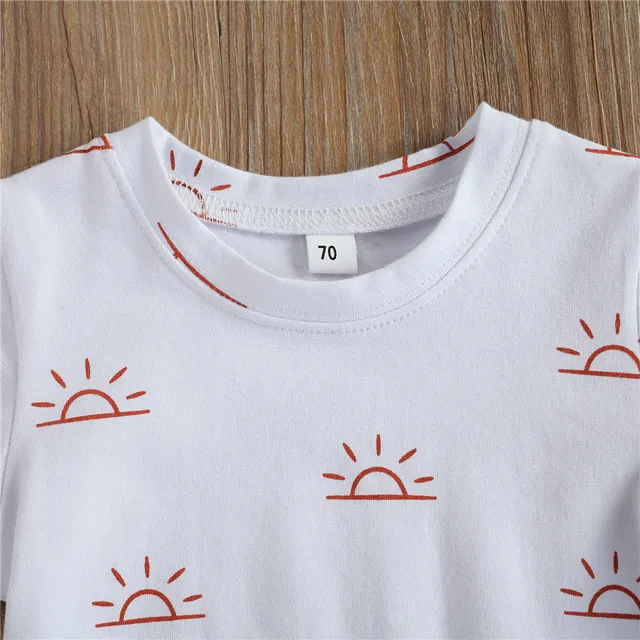 0-3Years Newborn Baby Boys Girls Summer Casual Outfits Sun Print O-neck T-shirts+Shorts Pants Children Holiday Cotton Clothing 4