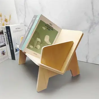

1PC Wooden Simple Bookshelf Creative Small Bookrack Office File Rack