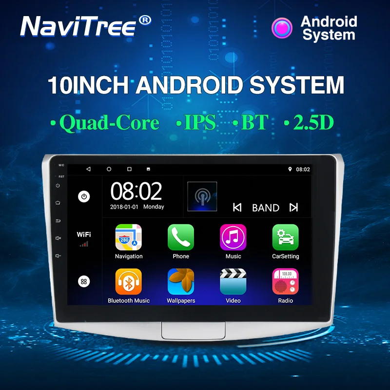 NaviTree 10 дюймов ips 2.5D Android 9,0 автомобильный радио мультимедиа для Volkswagen VW Passat B6 B7 CC Magotan 2011- wifi bluetooth FM