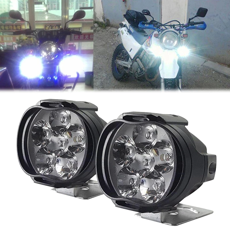 

2pcs 6 LED Motorcycle Headlight SpotLights Auxiliary High Brightness Lamp Electric Vehicle Scooters Autocycle Modified Bulbs ALR